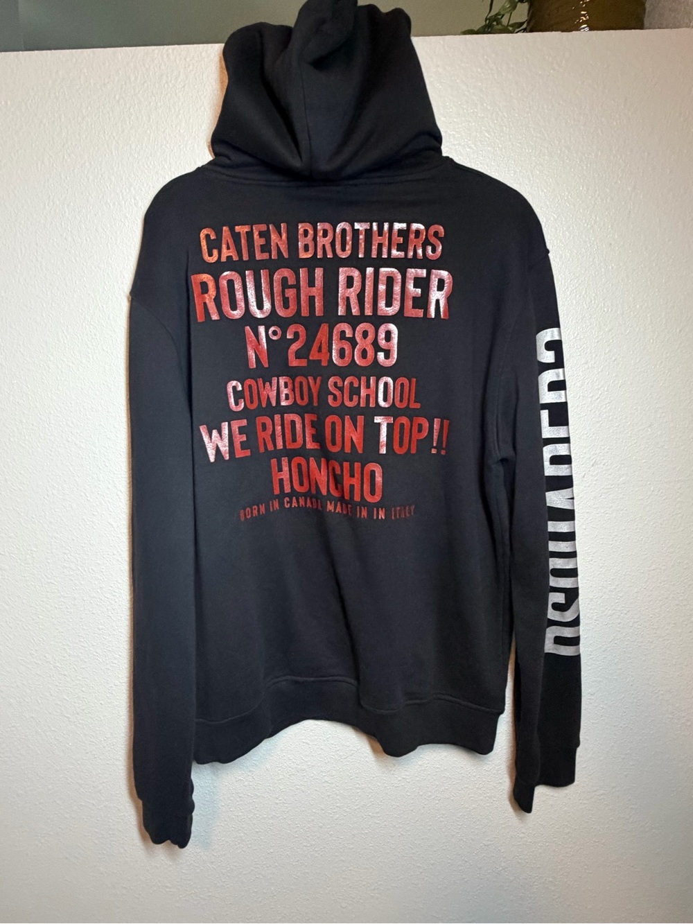Dsquared2 hoodie XXL Caten Brothers  rough rider cowboy school sweatshirt